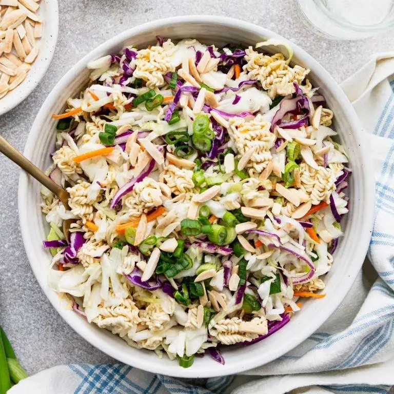 Creamy Ramen Noodle Cole Slaw with Avocado Dressing
