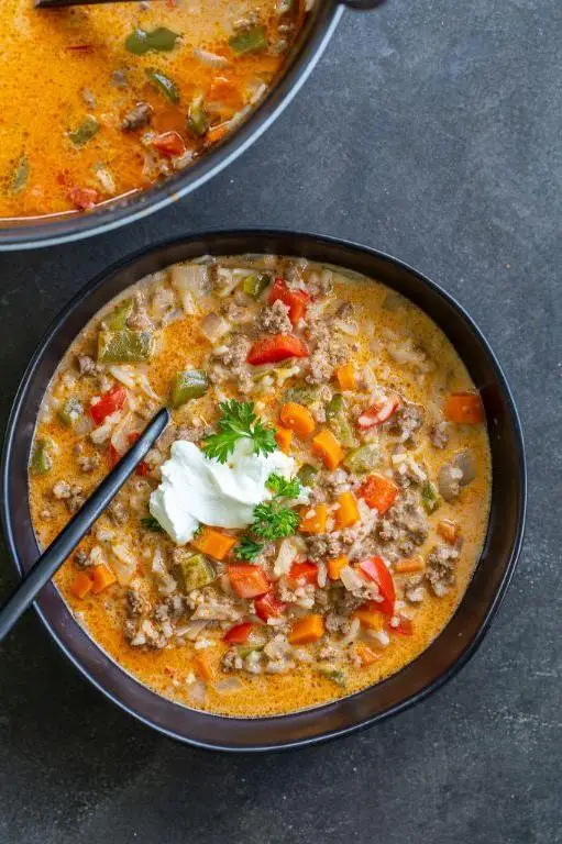 Creamy Stuffed Pepper Soup