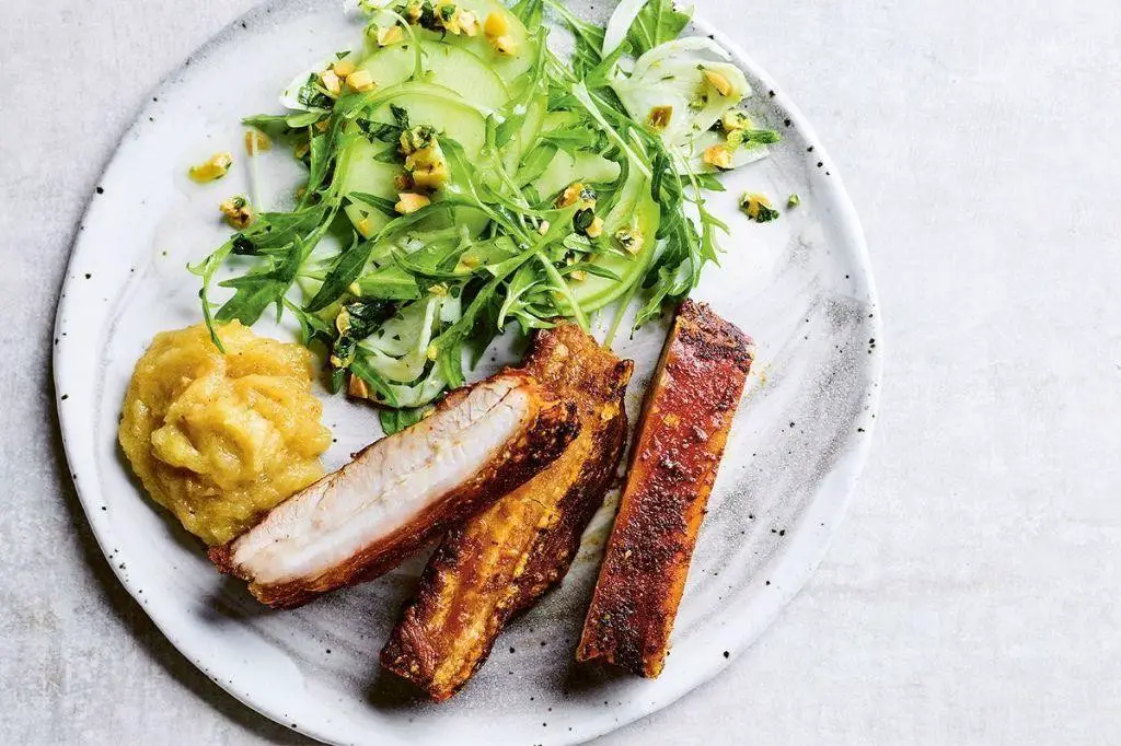 Crispy Pork Belly with Apple Sauce