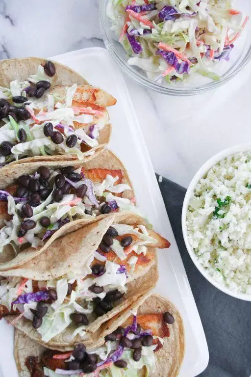 Crispy Tilapia Tacos with Cilantro Lime Rice