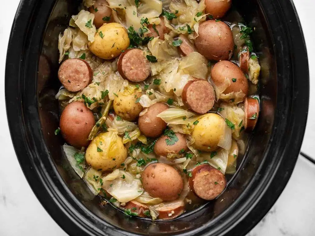 Crock Pot Sausage and Cabbage