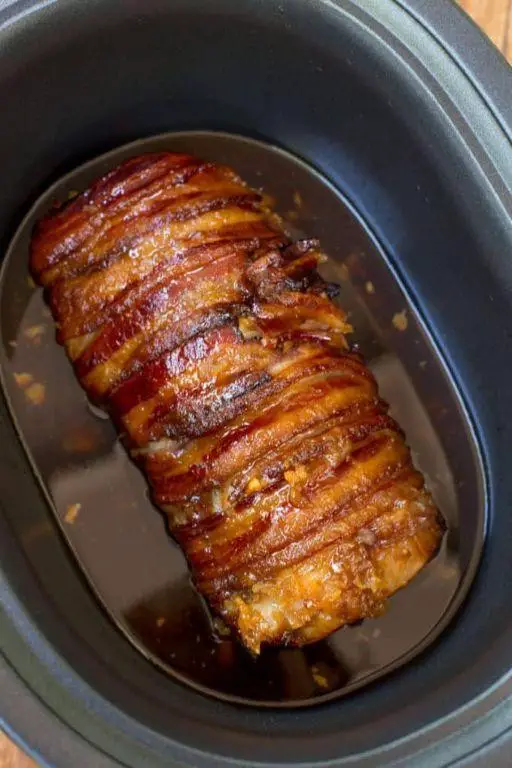 Crockpot Bacon Wrapped Pork Tenderloin