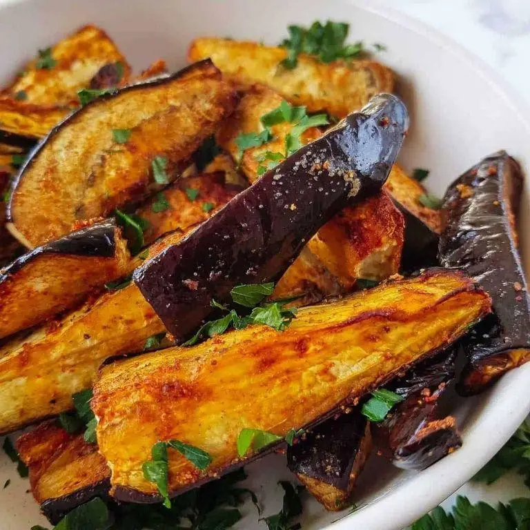 Curried Air Fryer Eggplant Wedges