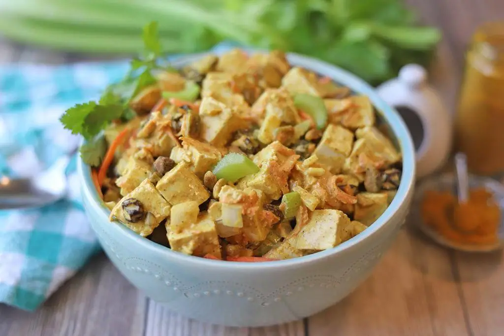 Curried Tofu Salad with Raisins