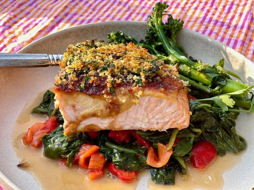 Dijon Mustard and Panko Crusted Salmon