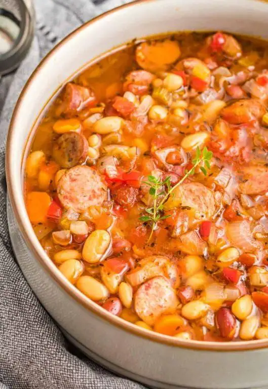 Easy Slow Cooker Sausage and Beans