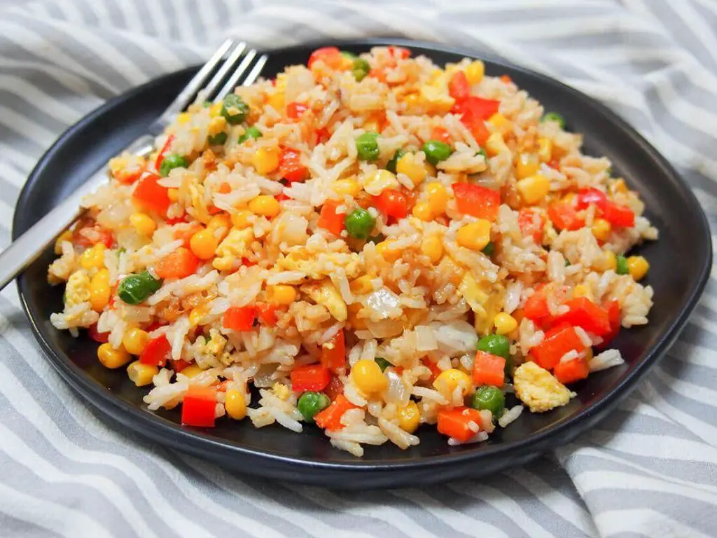 Egg Fried Rice with Vegetables for Breakfast