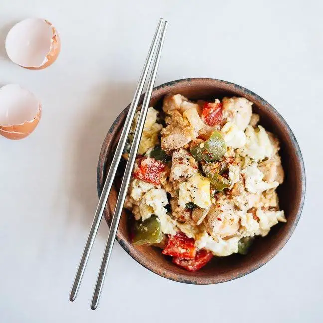 Egg and Chicken Stir Fry