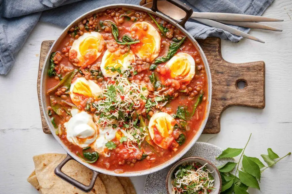 Egg and Lentil Curry