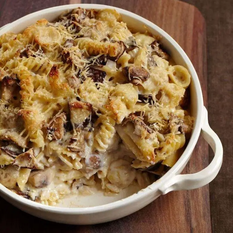 Egg and Pasta Casserole with Mushrooms