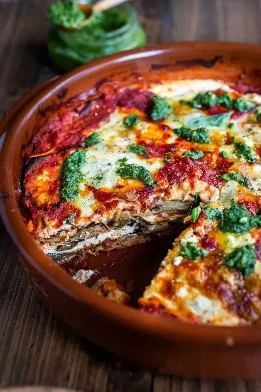 Eggplant Lasagna with Ricotta and Spinach
