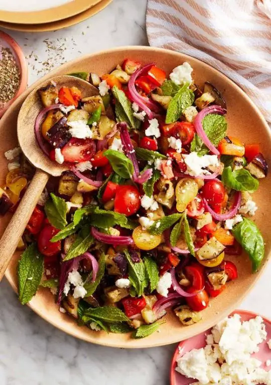 Eggplant Salad with Herbs and Lemon