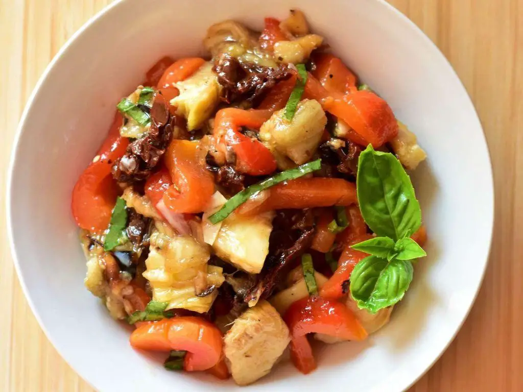 Eggplant Salad with Roasted Peppers