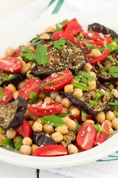 Eggplant and Chickpea Salad
