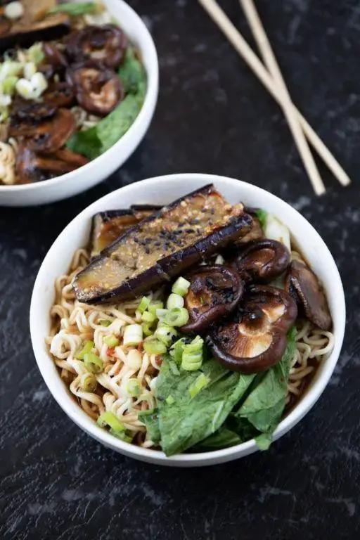 Eggplant and Mushroom Ramen