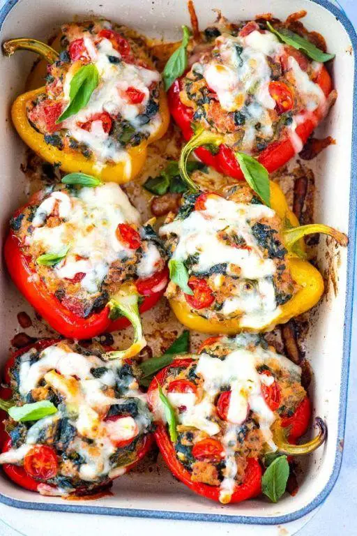 Elk Sausage and Cheese Stuffed Peppers
