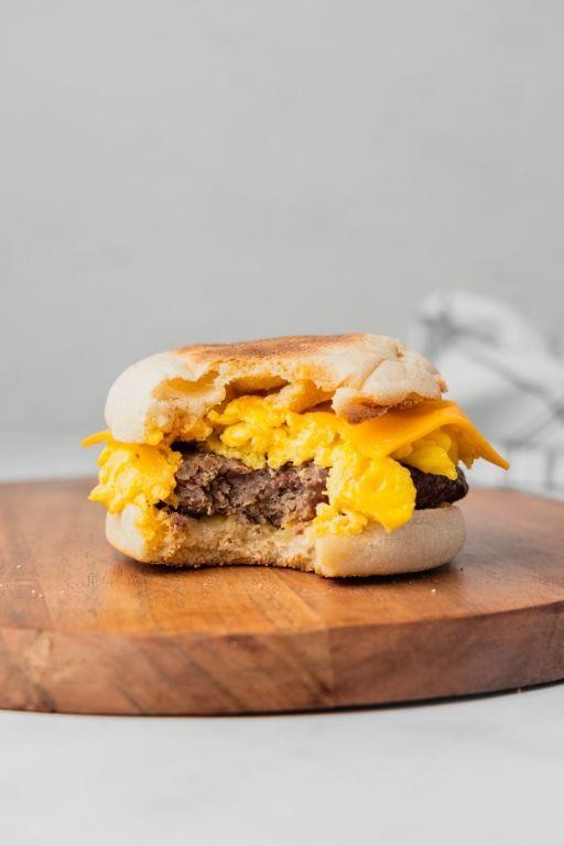 Elk Sausage and Egg Breakfast Sandwich