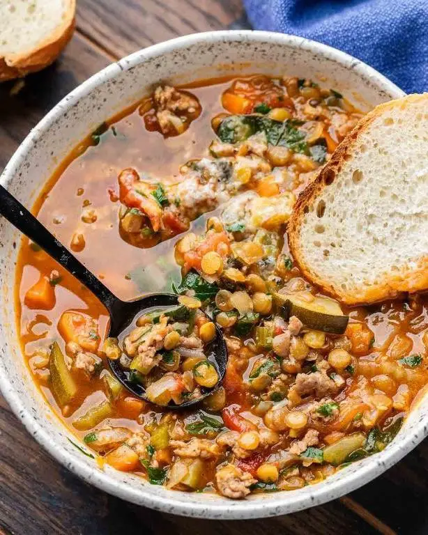 Elk Sausage and Lentil Soup