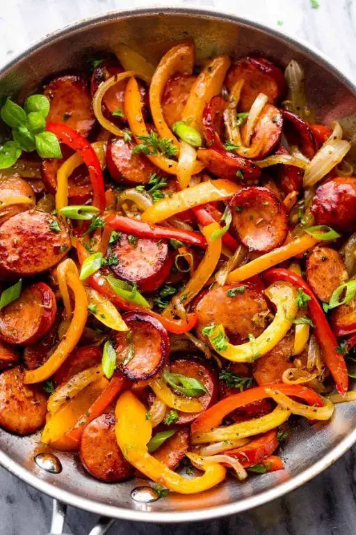 Elk Sausage and Pepper Skillet