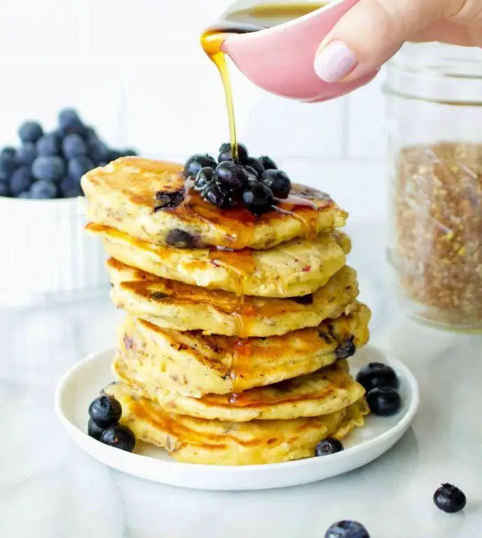 Flax Meal Pancakes with Blueberries
