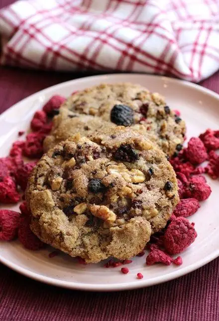 Freeze Dried Raspberry Chocolate Chip Cookies