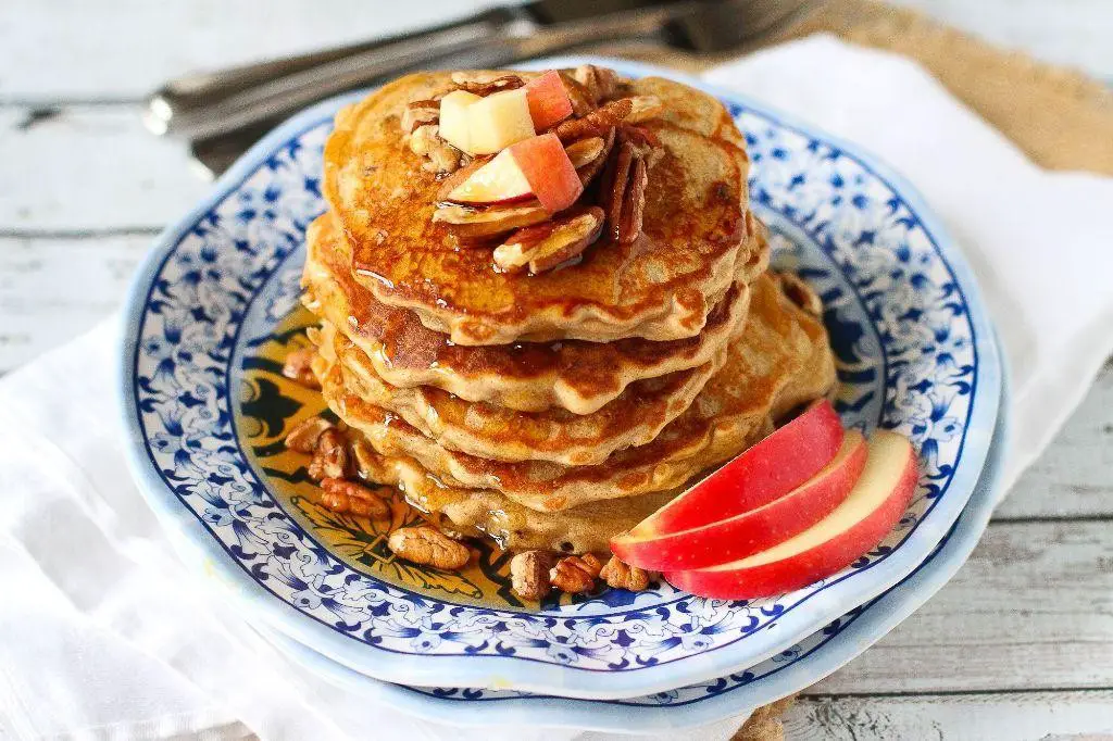 Gala Apple Pancakes with Maple Syrup