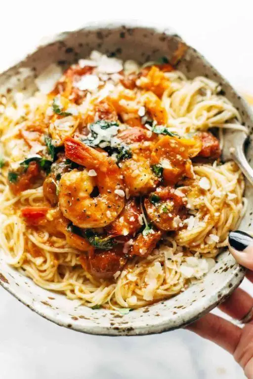 Garlic Butter Capellini with Shrimp
