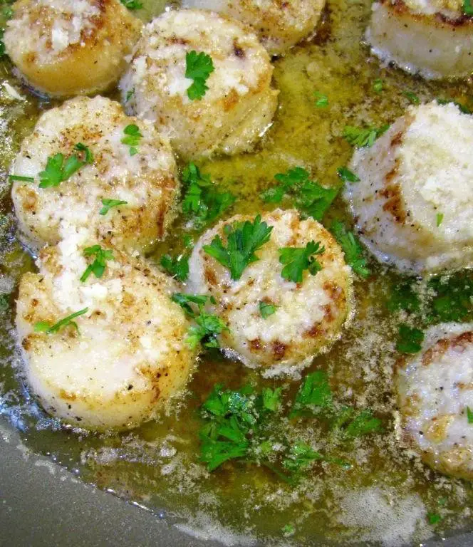 Garlic Butter Sea Scallops with Parmesan