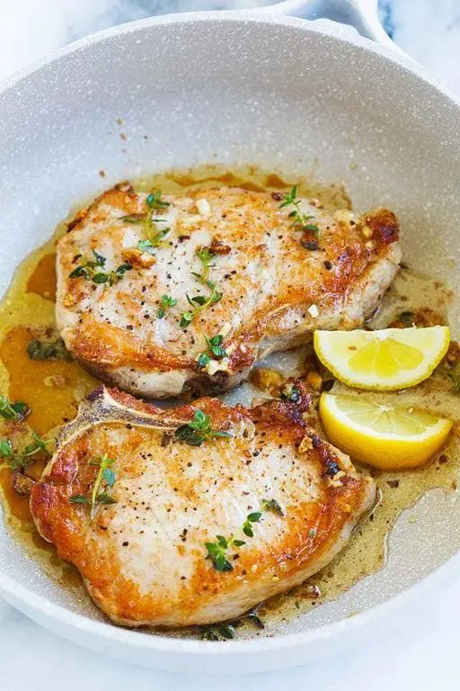 Garlic Butter Thin Pork Chops