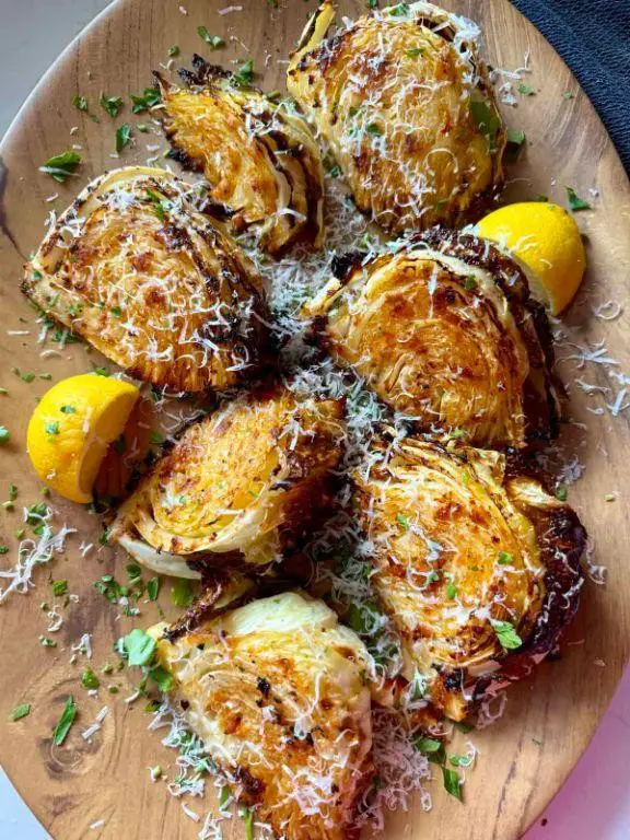 Garlic Parmesan Air Fryer Cabbage