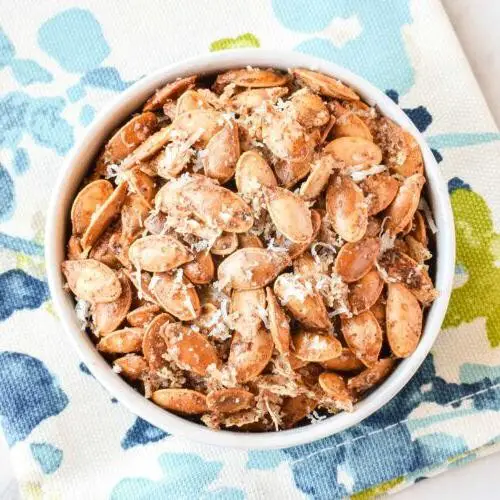 Garlic Parmesan Pumpkin Seeds