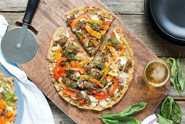 Gluten Free Sausage and Pepper Pizza