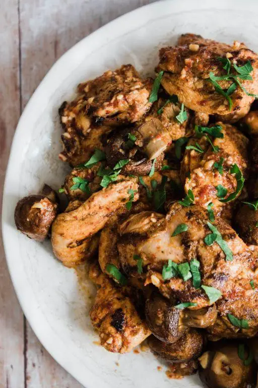 Grilled Chicken Thighs with Portobello Mushrooms