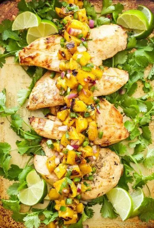 Grilled Hawaiian Chicken with Mango Salsa