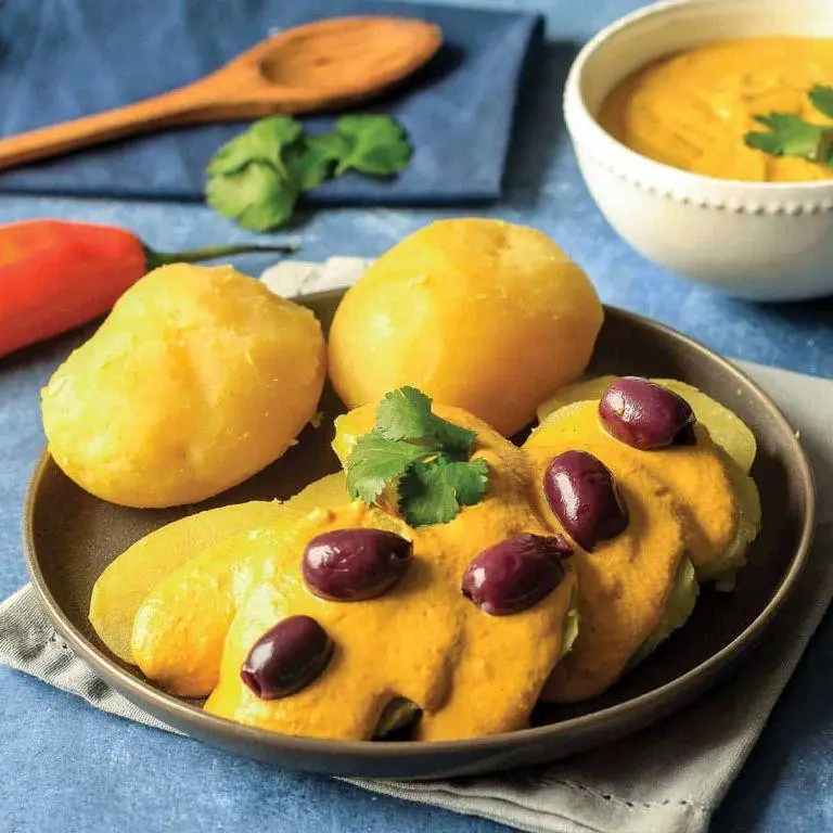 Grilled Potato Slices with Huancaina Sauce