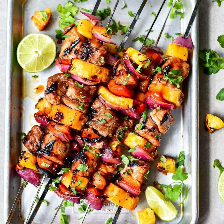 Grilled Salt Pork and Pineapple Skewers