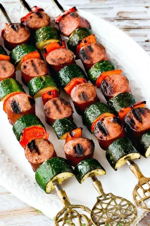Grilled Sausage and Zucchini Kabobs