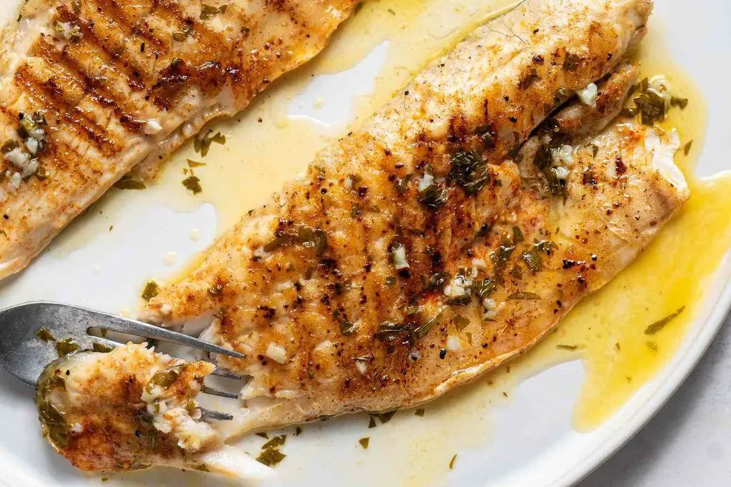 Grilled Sea Bass with Garlic and Herb Marinade