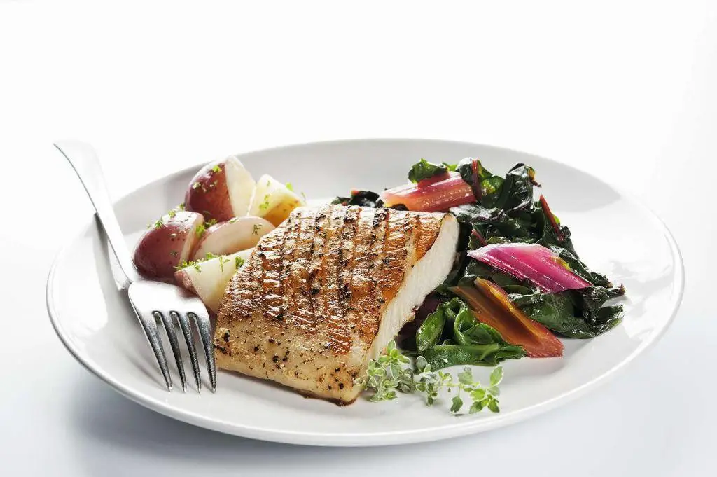 Grilled Sea Bass with Honey Mustard Glaze