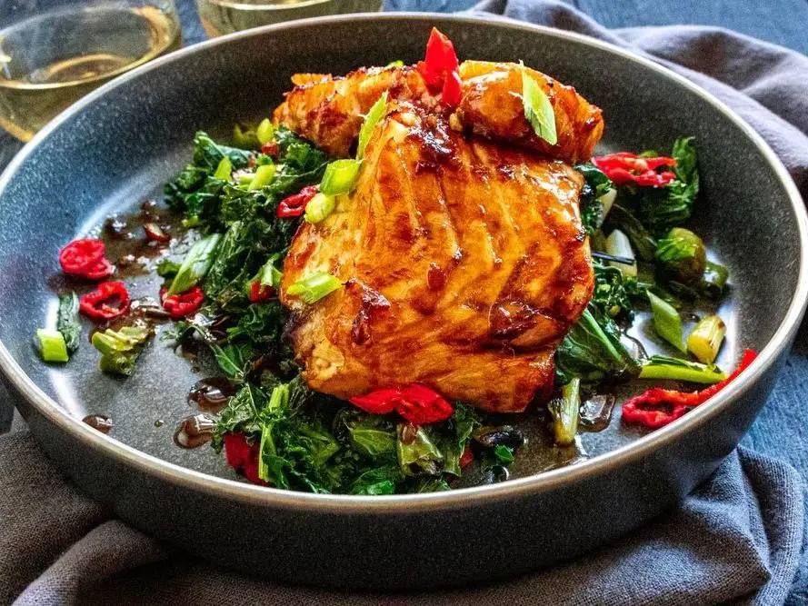 Grilled Sea Bass with Soy Ginger Glaze