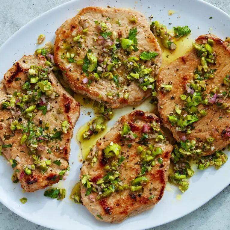 Grilled Thin Pork Chops with Herb Marinade