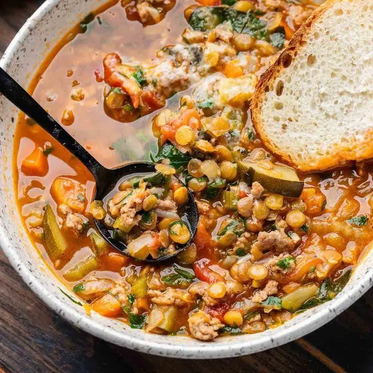 Ground Chicken Sausage Lentil Soup