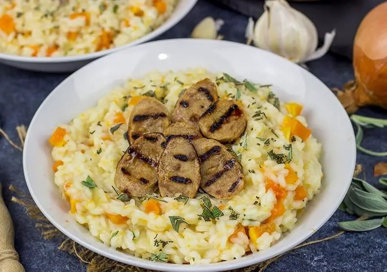 Ground Chicken Sausage and Butternut Squash Risotto