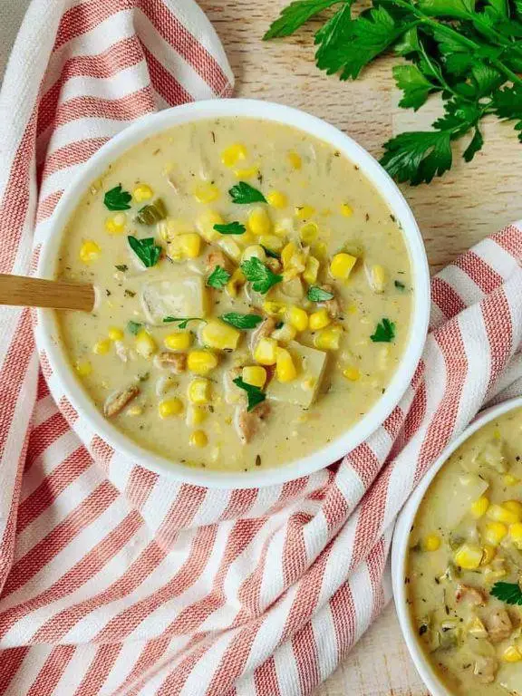 Ground Chicken Sausage and Corn Chowder