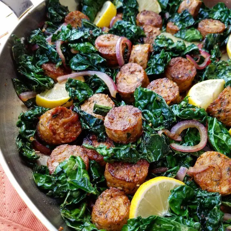 Ground Chicken Sausage and Kale Stir Fry