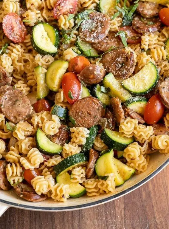 Ground Chicken Sausage and Zucchini Noodles