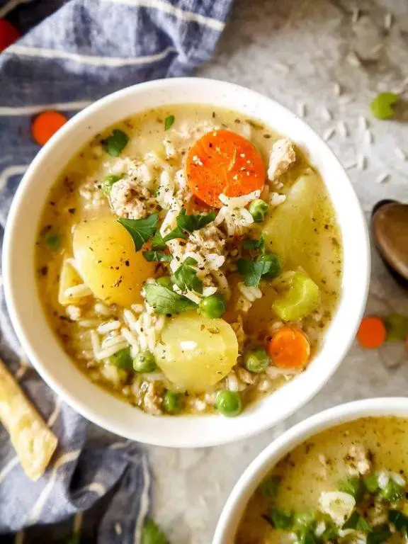 Ground Turkey and Rice Soup
