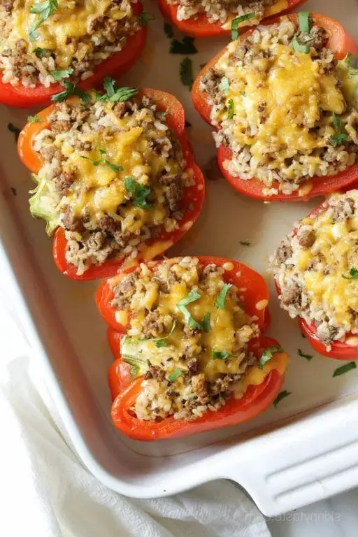 Ground Turkey and Rice Stuffed Peppers