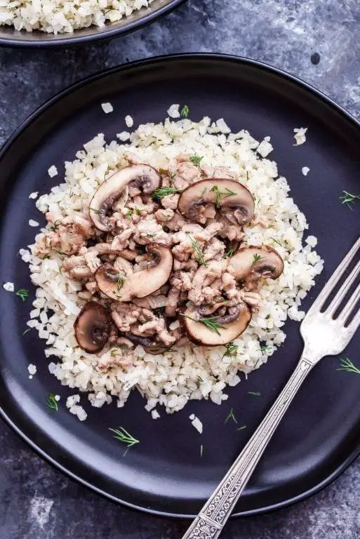 Ground Turkey and Rice with Mushrooms