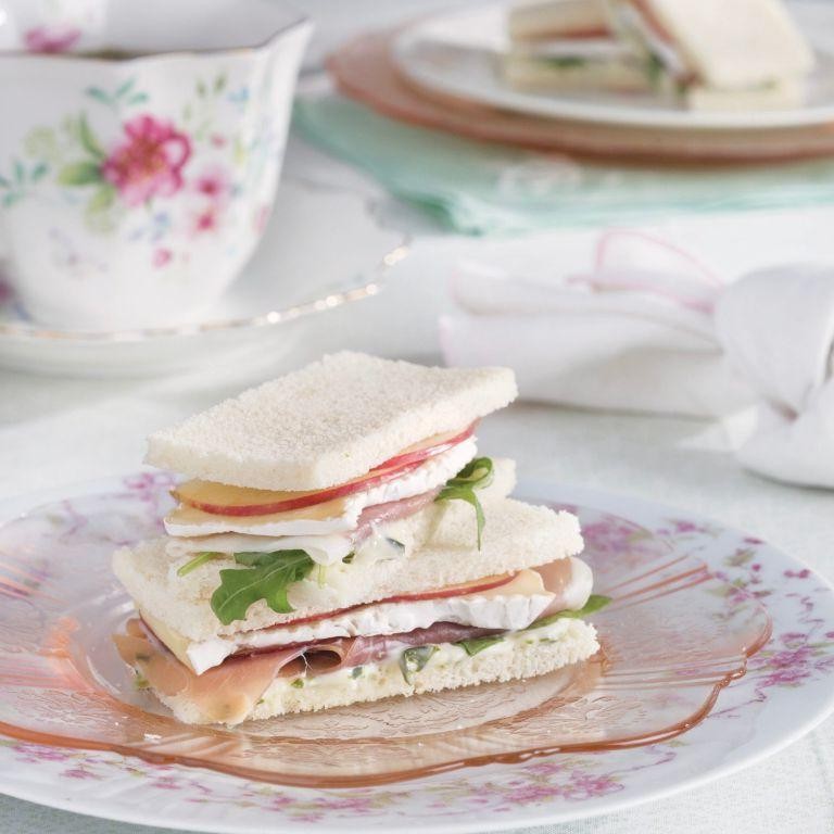Ham and Brie with Apple Tea Sandwiches